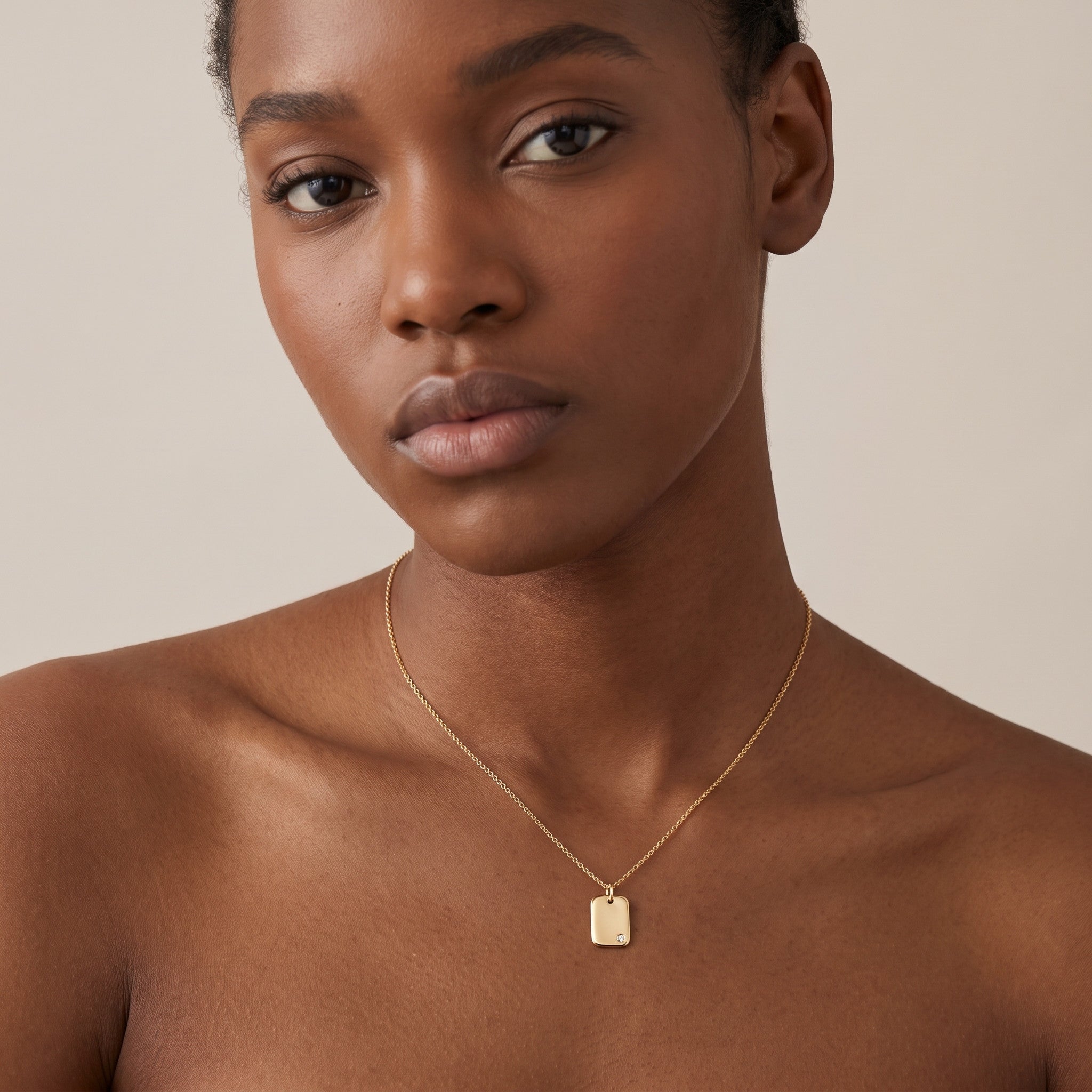 9ct Gold & Diamond Rectangle
