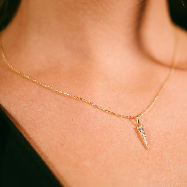 Solid 9ct Gold Spike Pendant