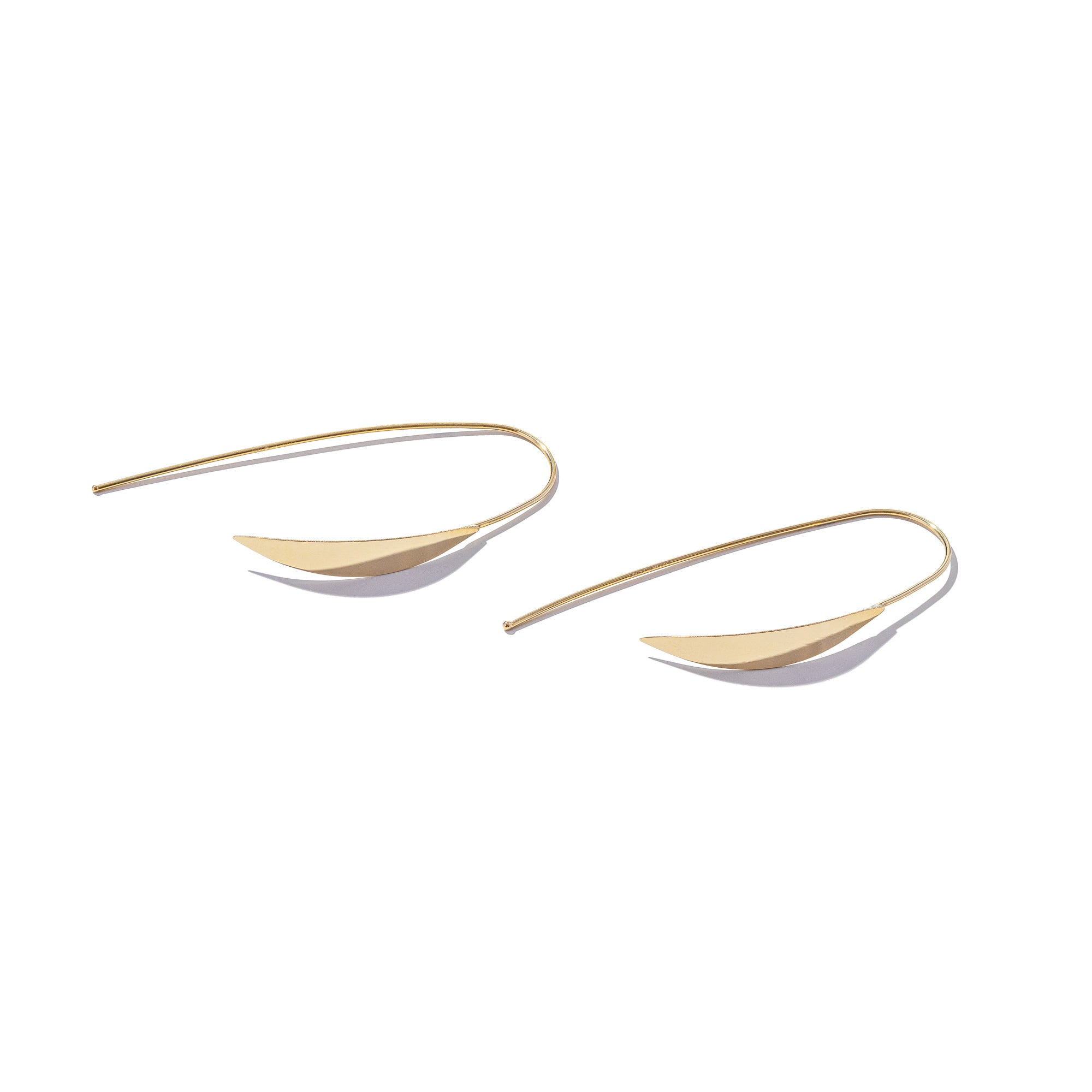 9ct Gold Slim Folded Wing Hook Earrings