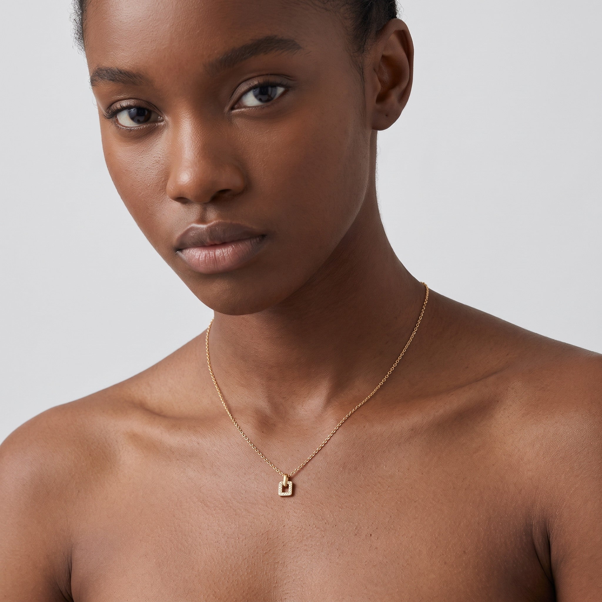 9ct Gold Soft Square Mini Pendant