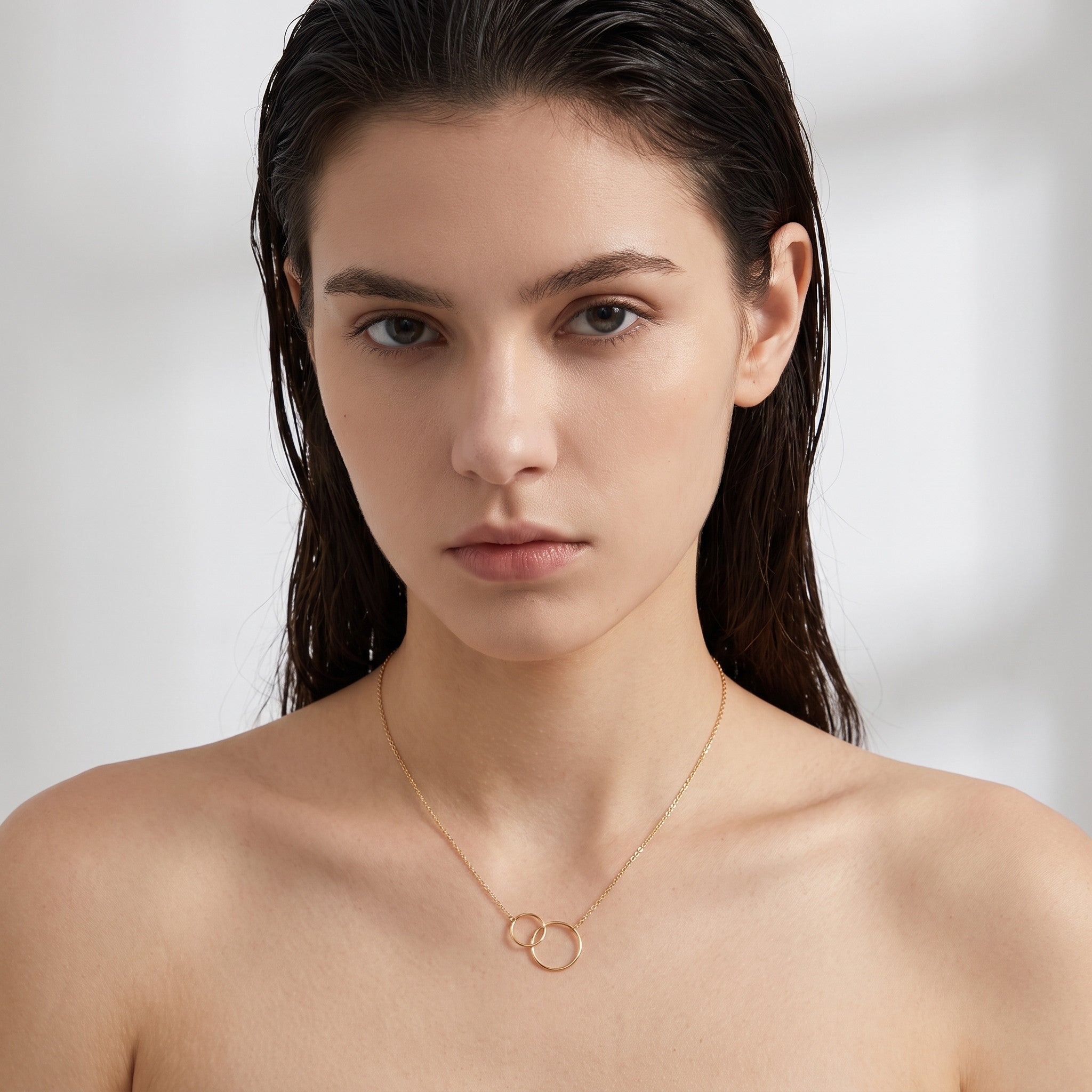 9ct Gold Interlocking Circles Necklace