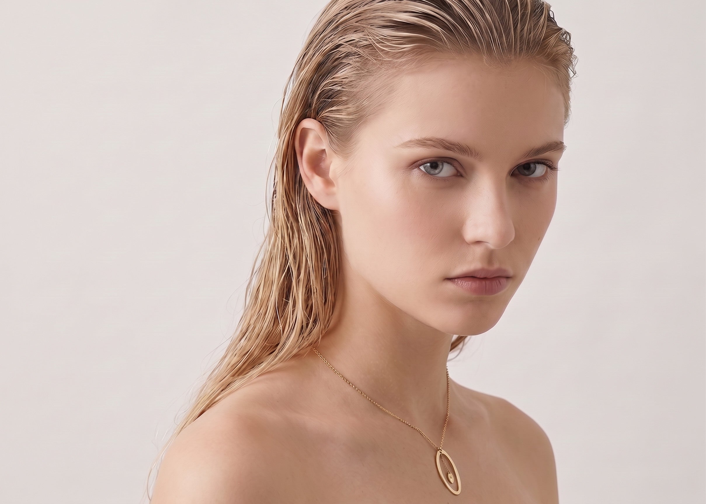 9ct Gold & Diamond Oval Drop Pendant