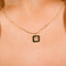Solid 9ct Gold Square with Stones Pendant