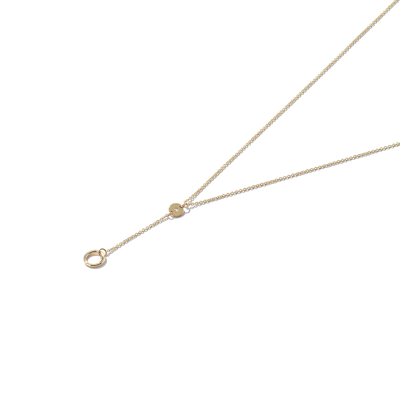 9ct Gold & Diamond Long Drop Necklace