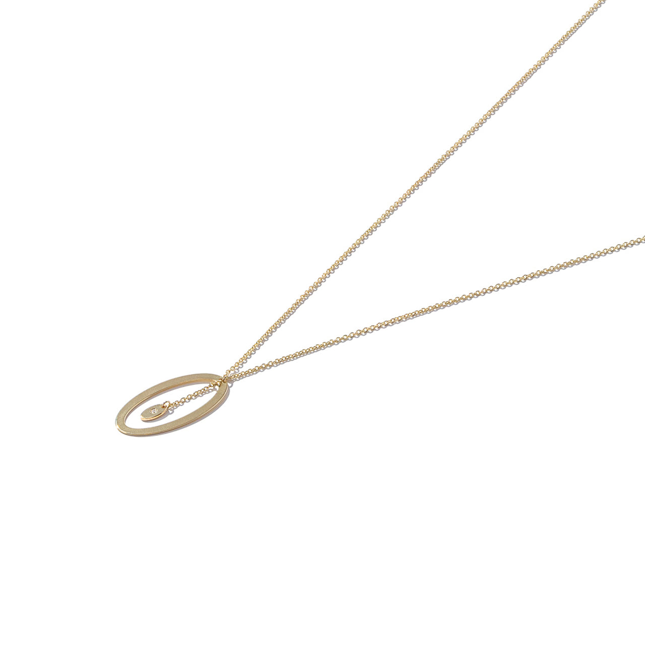 9ct Gold & Diamond Oval Drop Pendant