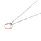 Sterling Silver Interlocking Circles Necklace with 14ct Rose Gold