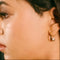 Solid 9ct Gold Pearl in a Golden Arc Earrings