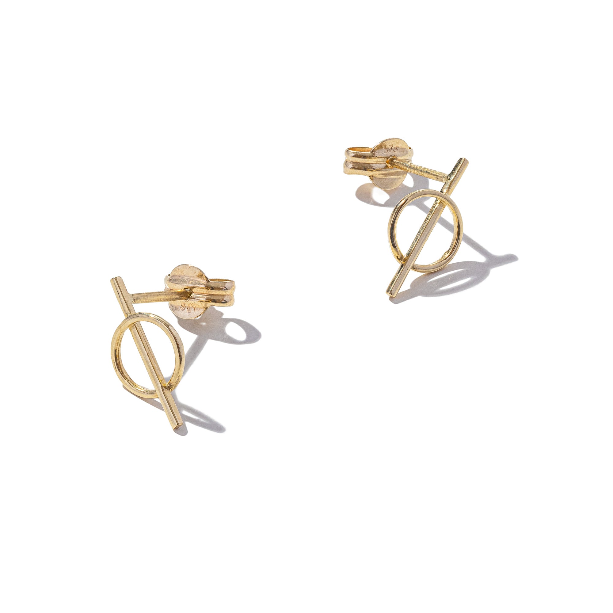 9ct Gold Draw a Line Through It Earrings