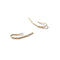 9ct yellow gold slim hook earrings with white stone set top