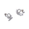 Sterling Silver Baguette Frill Earrings