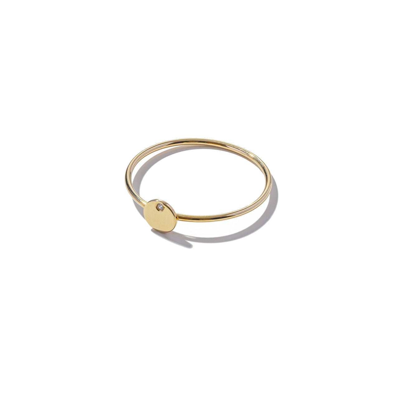 Solid 9ct Gold & Diamond Mini Round Ring
